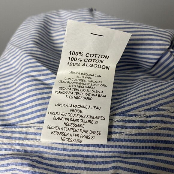 NWT Womens VANS Coastal Nautical Stripe Button-Up Business Casual Shirt Size M - Picture 8 of 8